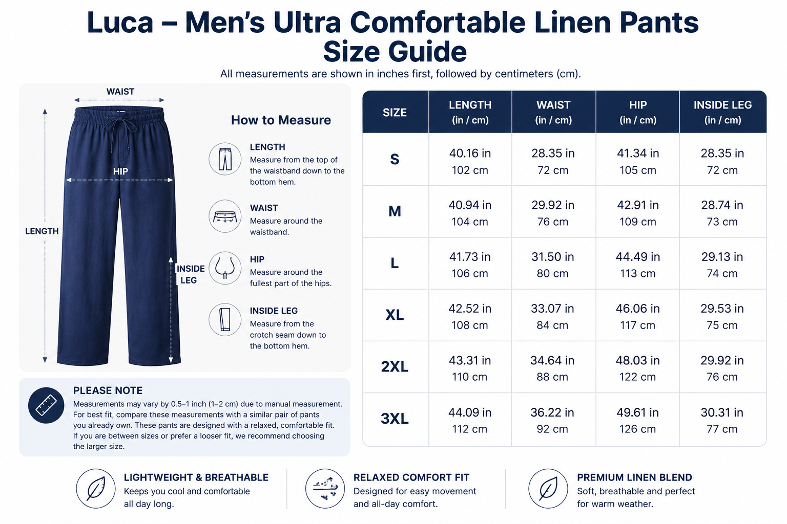 Luca - Men's Ultra Comfortable Linen Pants