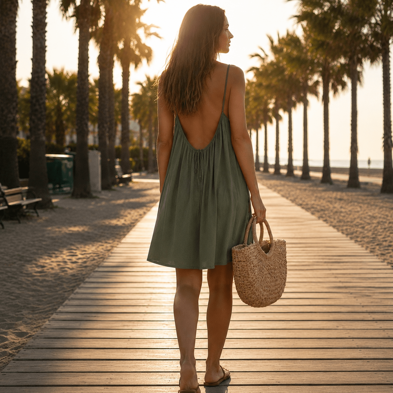 Open-Back Adjustable Dress — beach and holiday style