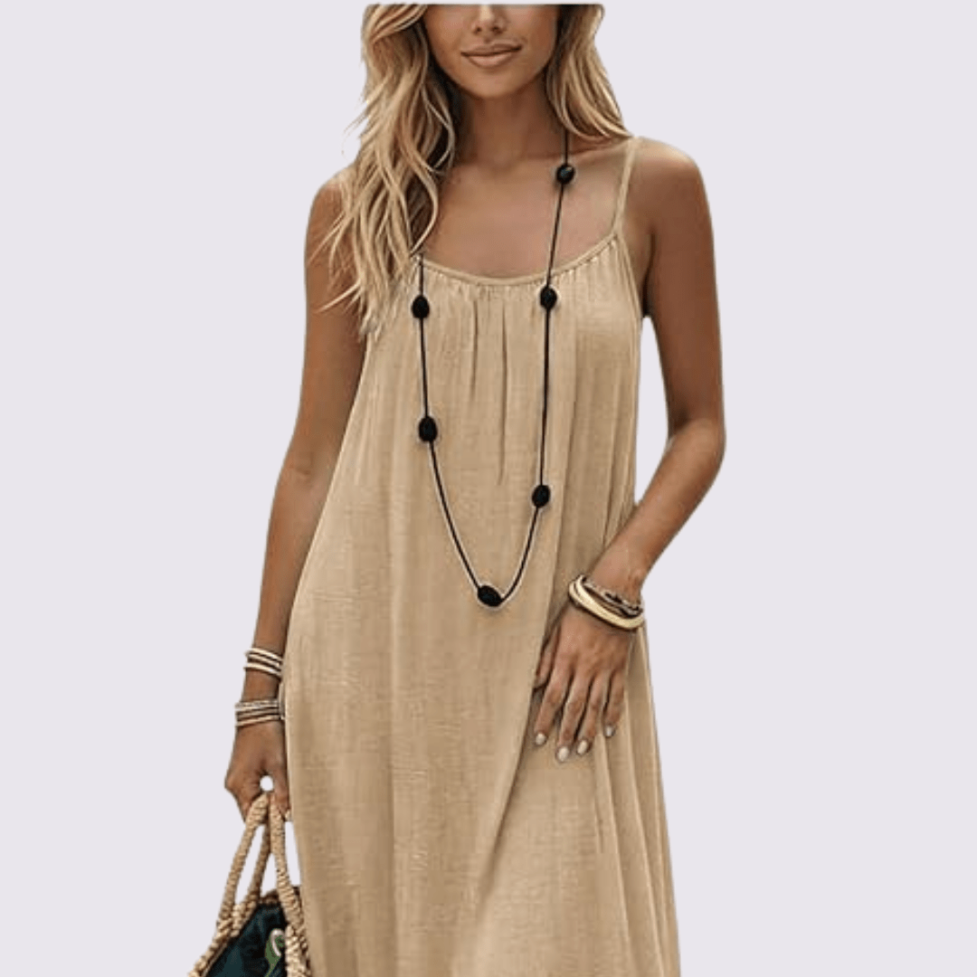 Open-Back Adjustable Dress — long maxi silhouette