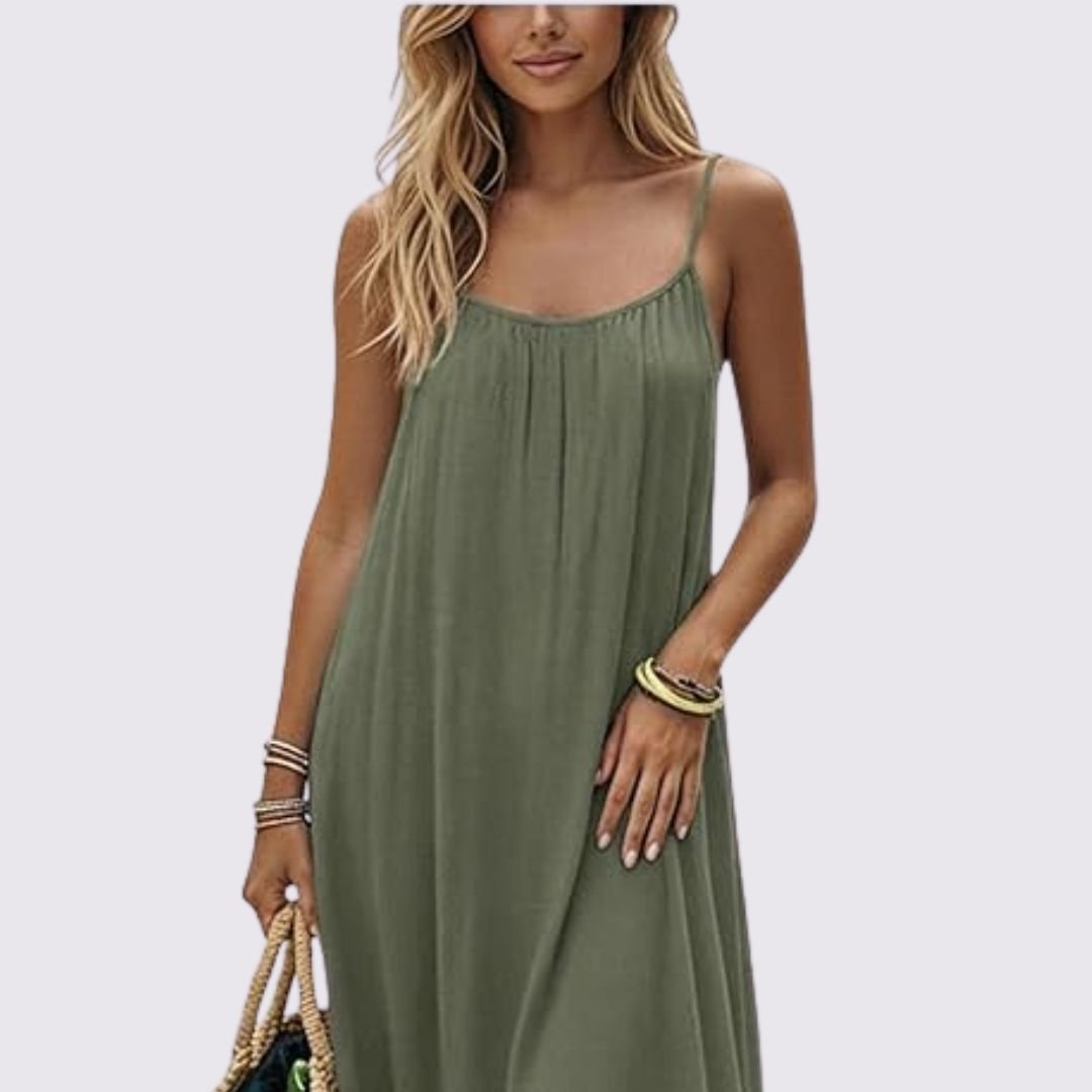 Open-Back Adjustable Dress — lightweight breathable fabric outdoors