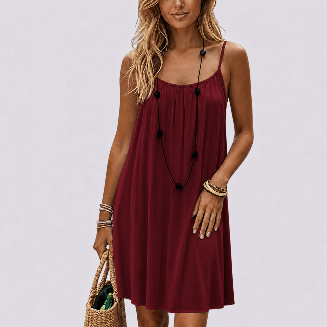 Open-Back Adjustable Dress — full body view