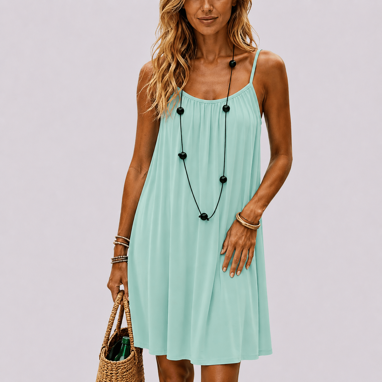 Open-Back Adjustable Dress — seaside portrait